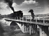 Ribolla. Railway bridge on the river Bruna, around 1950 (Lando Civilini). Edison Archives, preserved by the Centro per la Cultura d'Impresa.